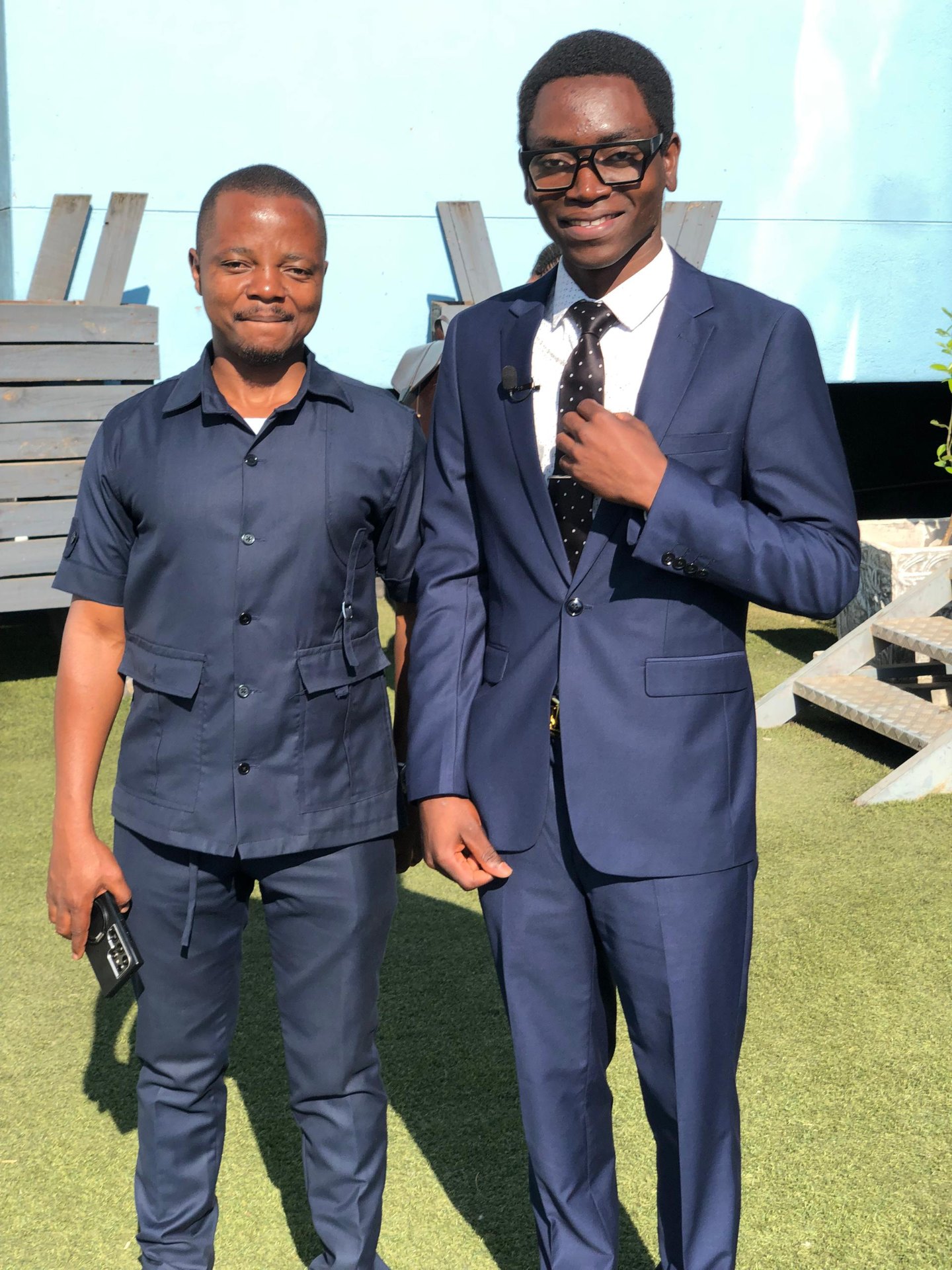 Ronald with a colleague at the studio